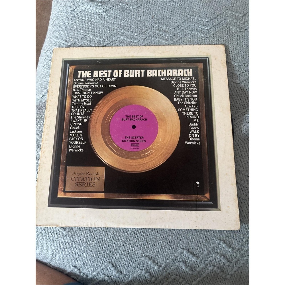 The Best of Burt Bacharach LP 1972 Scepter Citation Series Various Artists